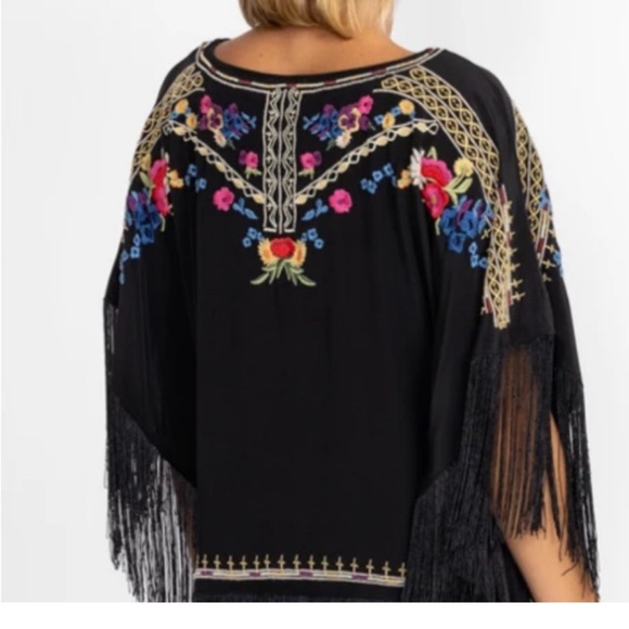 Johnny Was Embroidered Black Floral Women's Top - Picture 3 of 9